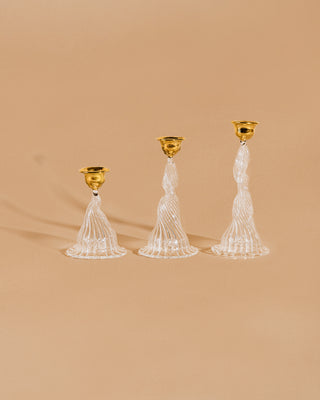 ONDINE GLASS CANDLE HOLDERS